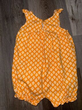 Carter's Yellow and White Baby Romper with Floral Print